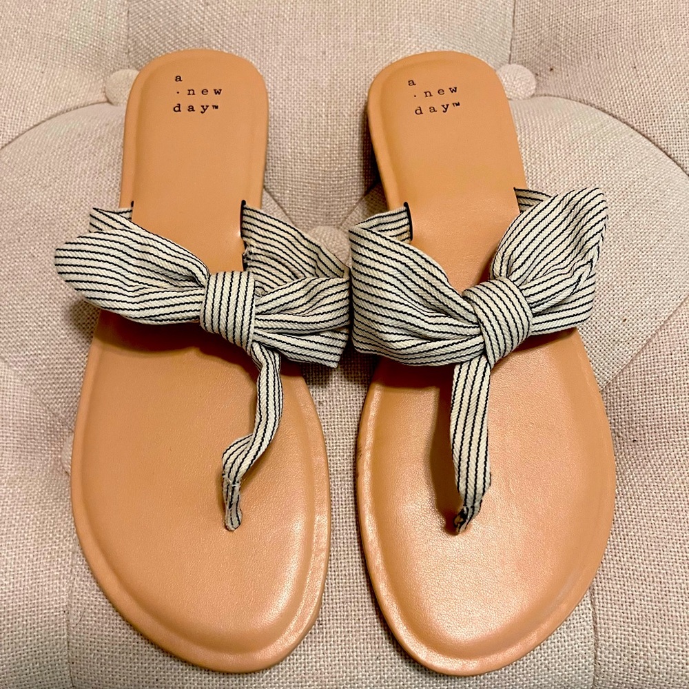 Target New Day Sandals with fabric tie super cute & comfy never worn .